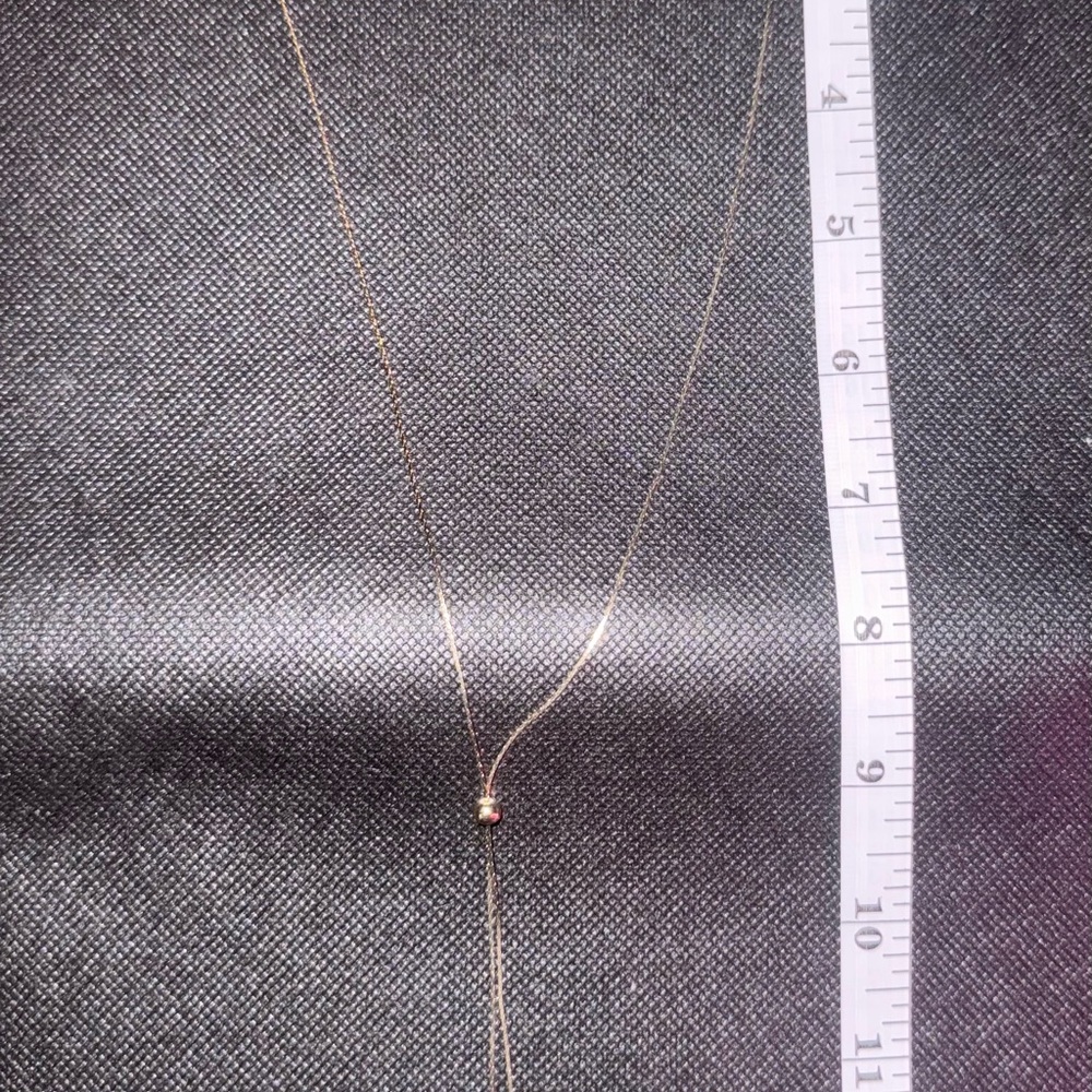 Brand New - Simple gold tone thin chain lariat necklace